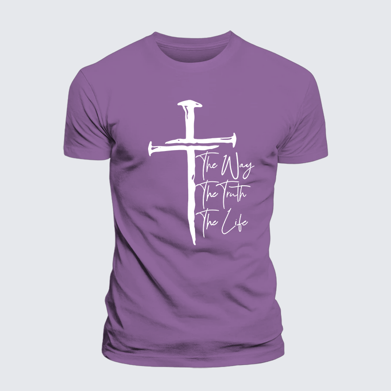 Jesus The Way The Truth The Life Jesus God Christian Premium Mercerized Cotton Tee