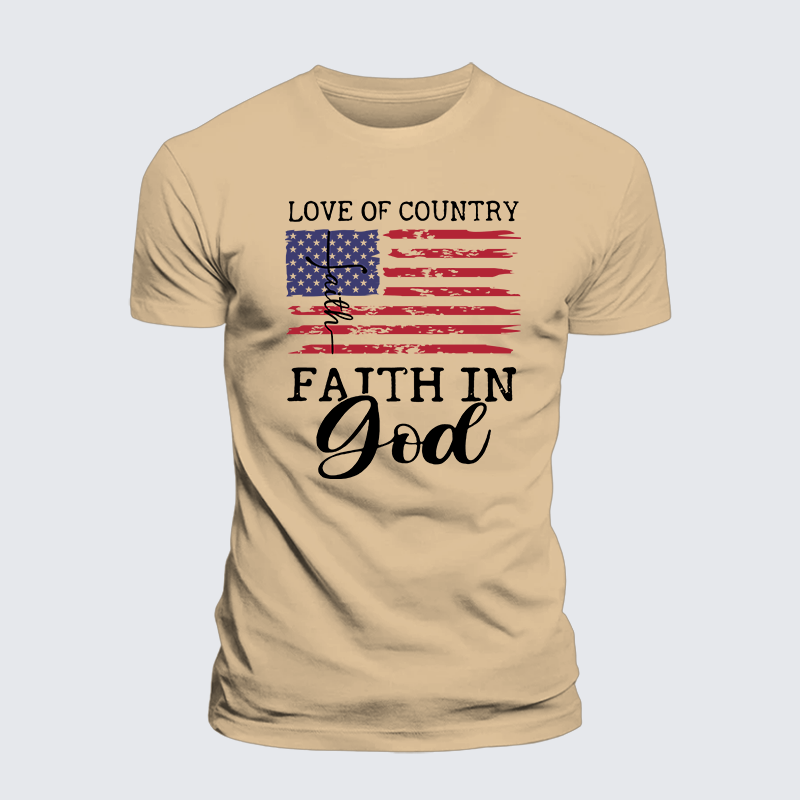 Faith In God Jesus God Christian Premium Mercerized Cotton Tee