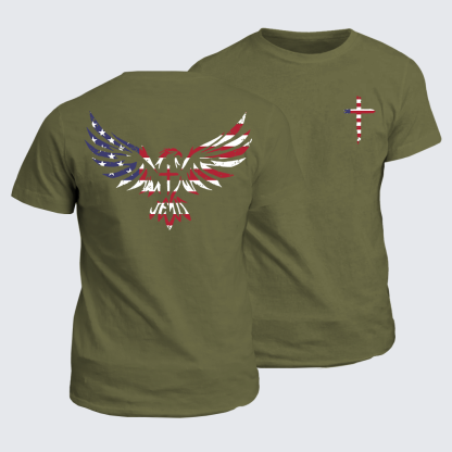 Wings Like Eagles Jesus God Christian Cotton T-Shirt