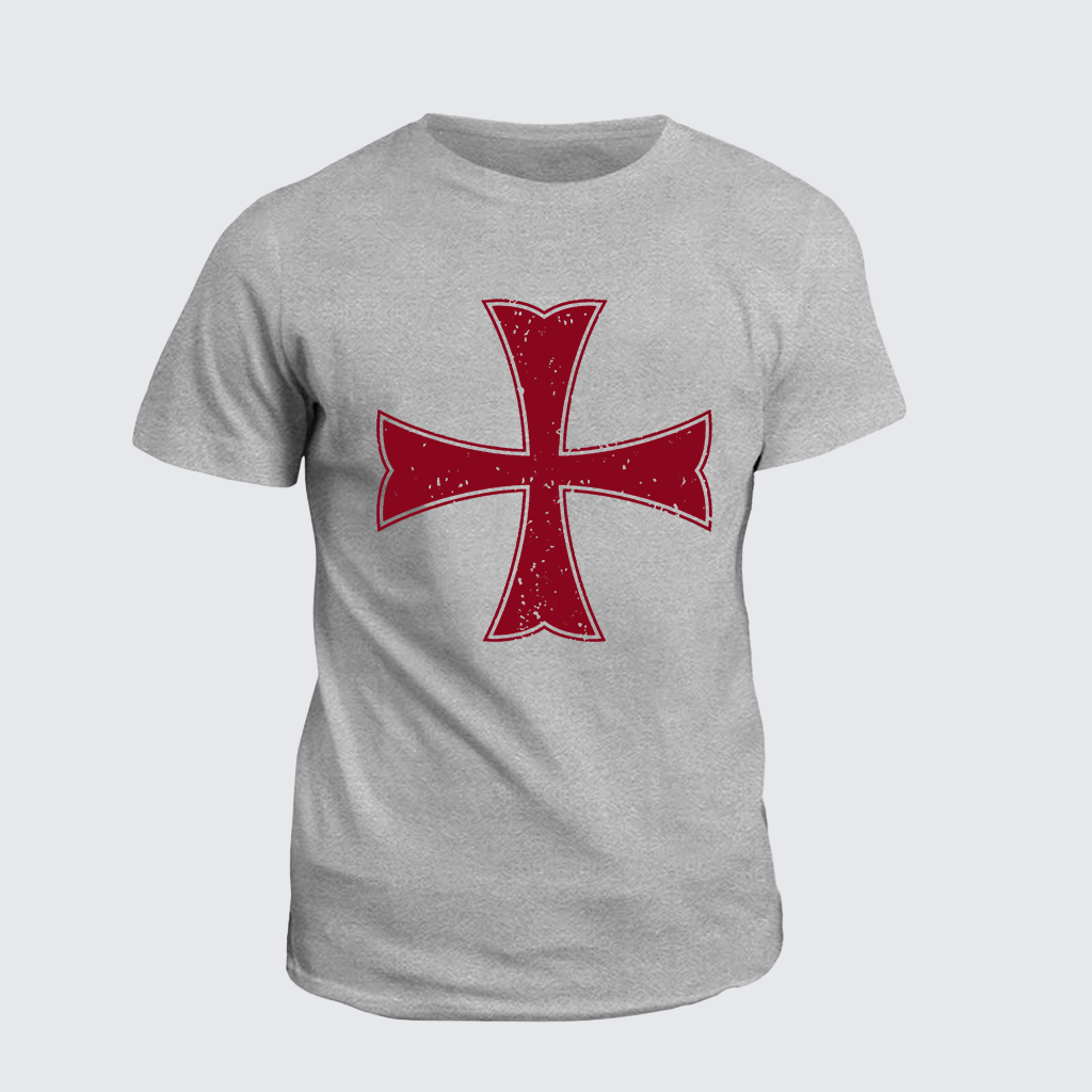 Knights Templar Crusader Cross Jesus God Christian Cotton T-Shirt
