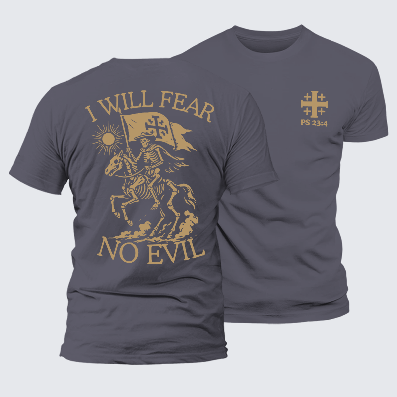 I Will Fear Jesus God Christian Premium Mercerized Cotton Tee