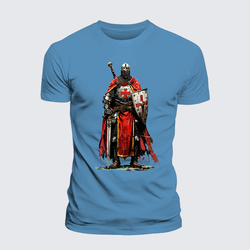 Crusaders Jesus God Christian Premium Mercerized Cotton Tee