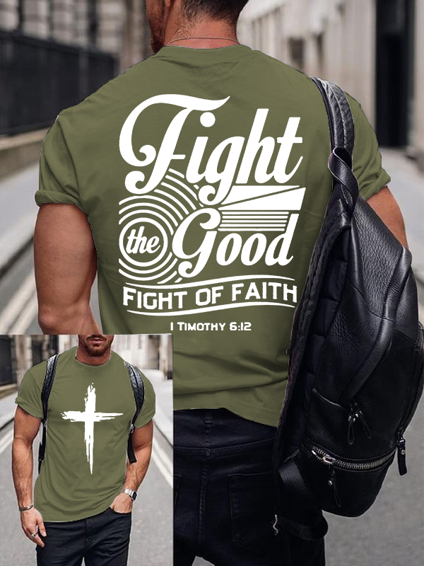  Faith Printed Jesus God Christian Cotton T-Shirt
