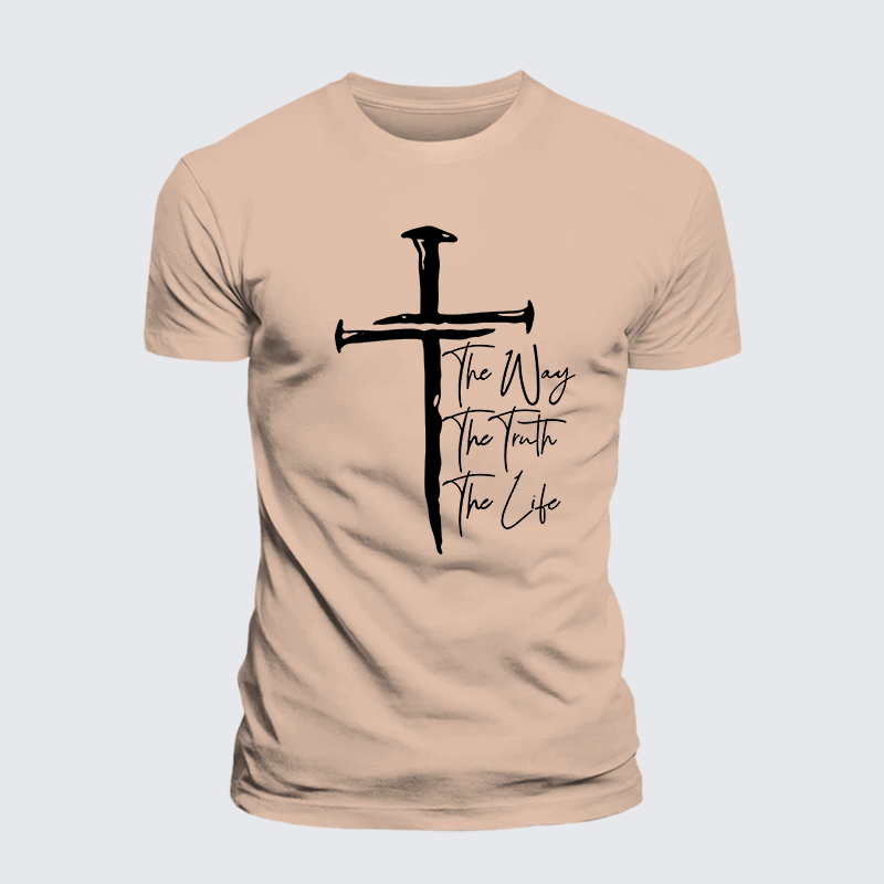 Jesus The Way The Truth The Life Jesus God Christian Premium Mercerized Cotton Tee