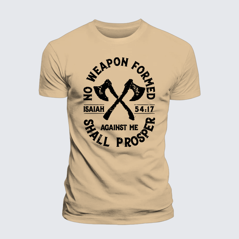 No Weapon Formed Shall Prosper - Isaiah 54:17  Jesus God Christian Premium Mercerized Cotton Tee
