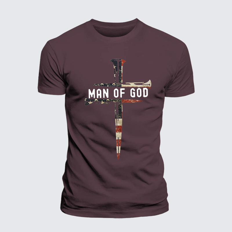 Man Of God Jesus God Christian Premium Mercerized Cotton Tee