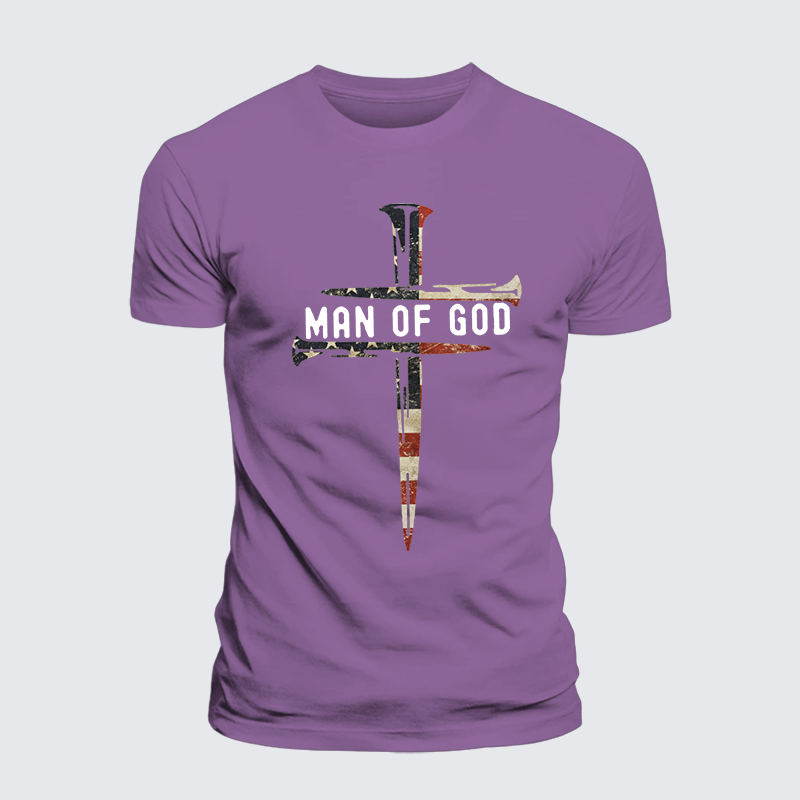 Man Of God Jesus God Christian Premium Mercerized Cotton Tee