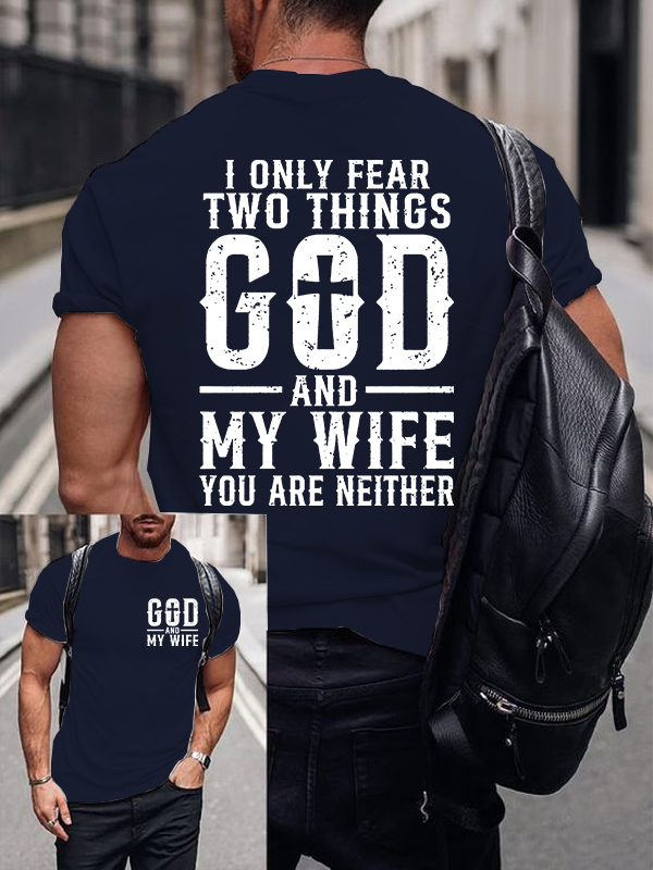 God & My Wife Jesus God Christian Cotton T-Shirt