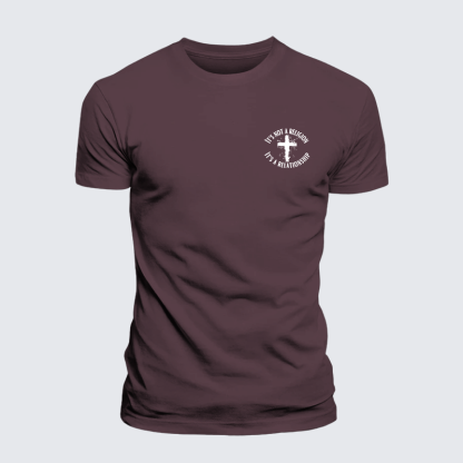 It's Not A Religion It's A Relationship Jesus God Christian Premium Mercerized Cotton Tee