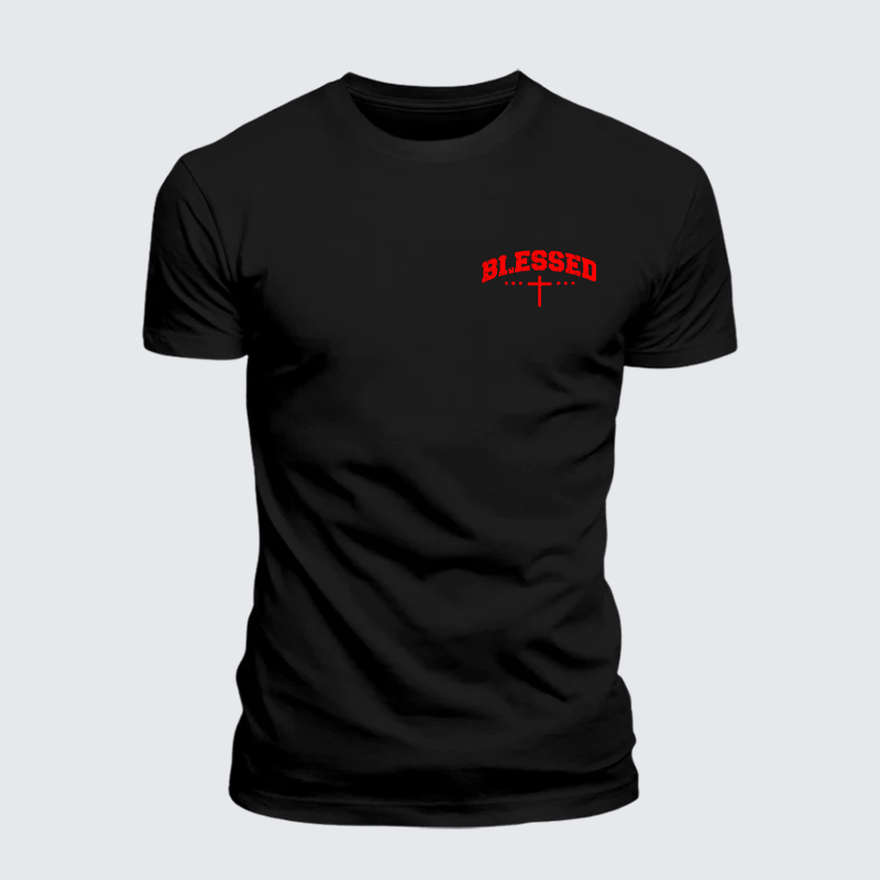 Blessed Cross Jesus God Christian Premium Mercerized Cotton Tee