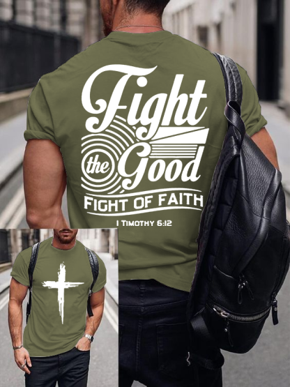  Faith Printed Jesus God Christian Cotton T-Shirt