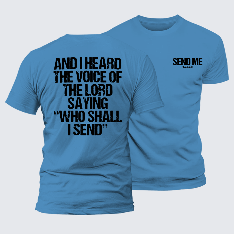 Send Me Isaiah 6:8 Jesus God Christian Premium Mercerized Cotton Tee