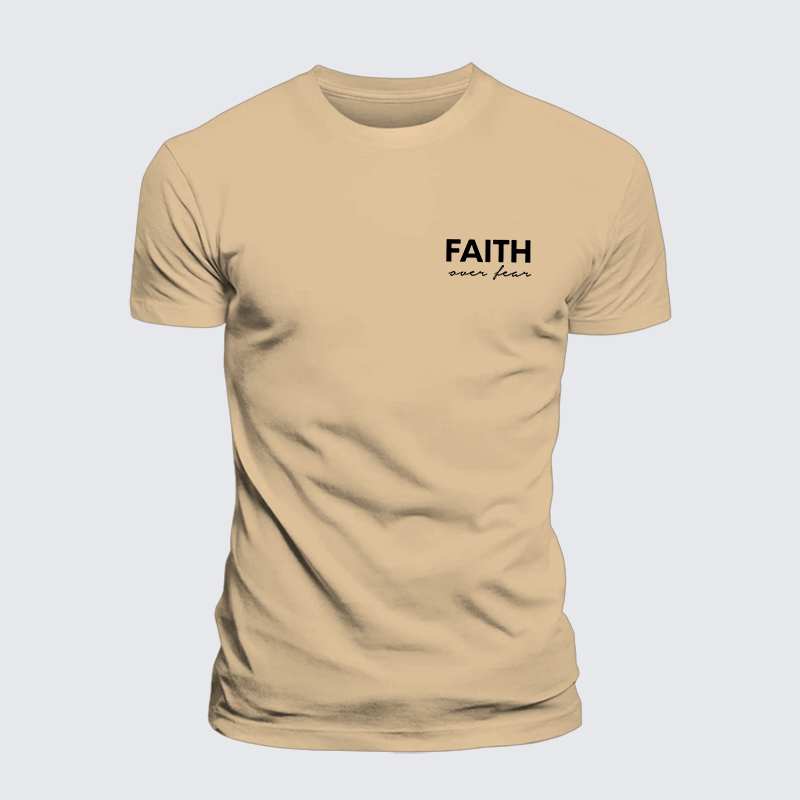 Faith over Fear Jesus God Christian Premium Mercerized Cotton Tee