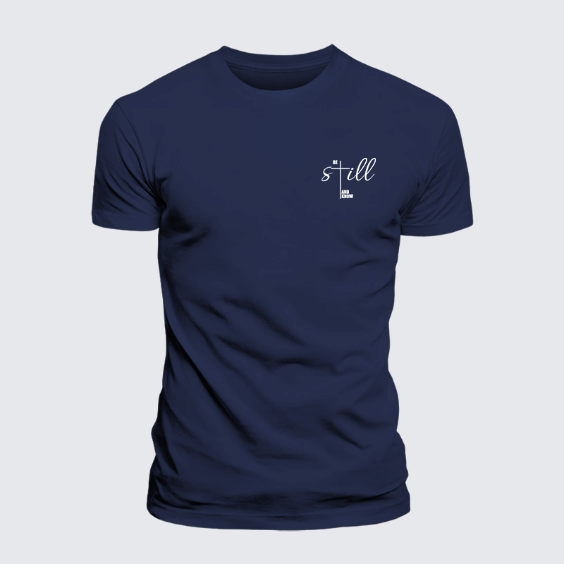 Be Still And Know Jesus God Christian Premium Mercerized Cotton Tee