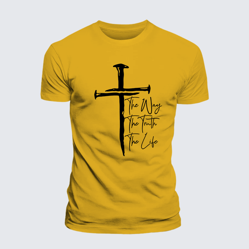 Jesus The Way The Truth The Life Jesus God Christian Premium Mercerized Cotton Tee