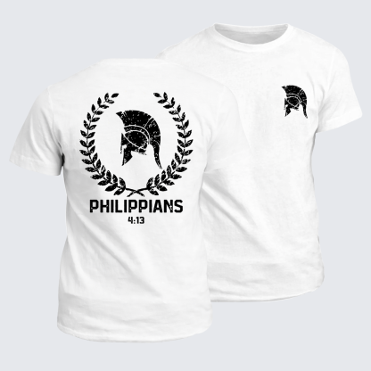 PHILIPPIANS 4:13 Jesus God Christian Cotton T-Shirt