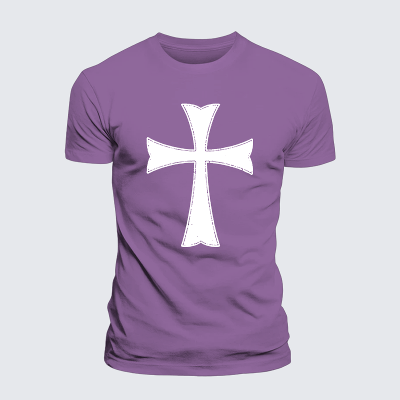 Knights Templar Crusader Cross Jesus God Christian Premium Mercerized Cotton Tee
