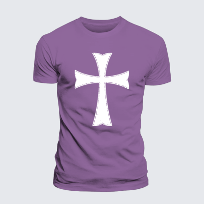 Knights Templar Crusader Cross Jesus God Christian Premium Mercerized Cotton Tee