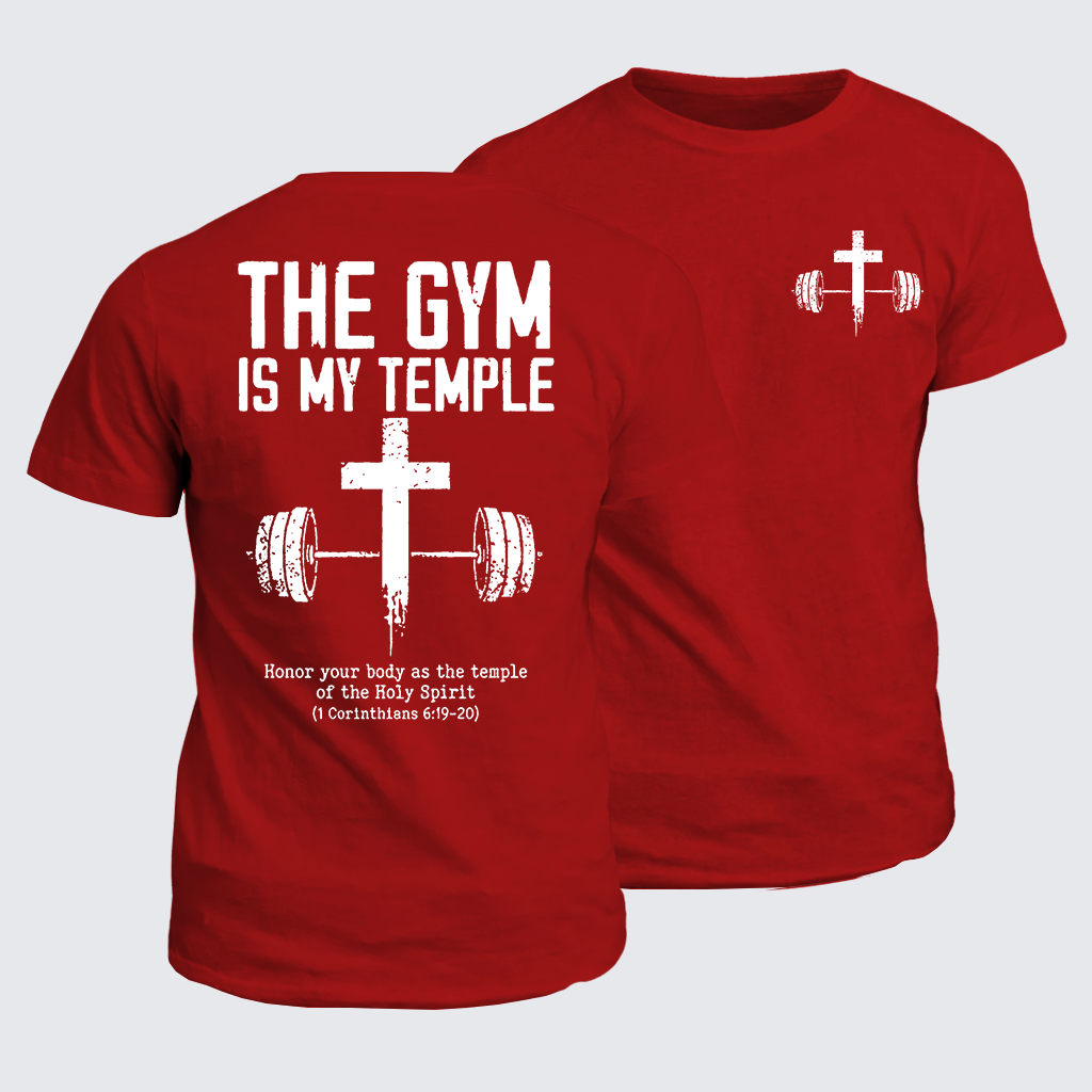 The Gym Is My Temple Jesus God Christian Cotton T-Shirt