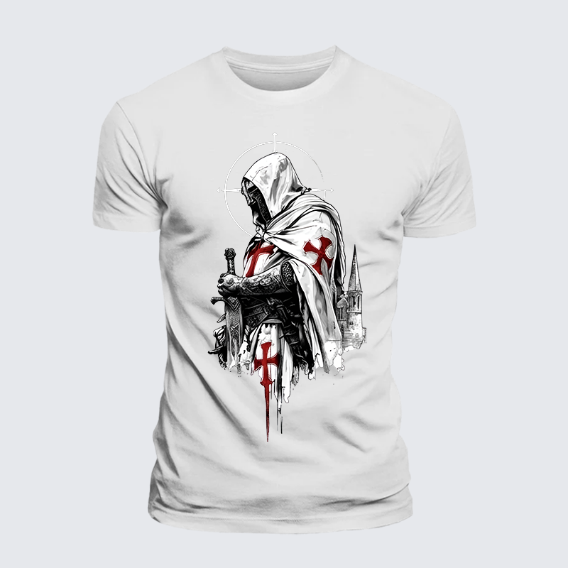 Crusader Spirit Jesus God Christian Premium Mercerized Cotton Tee