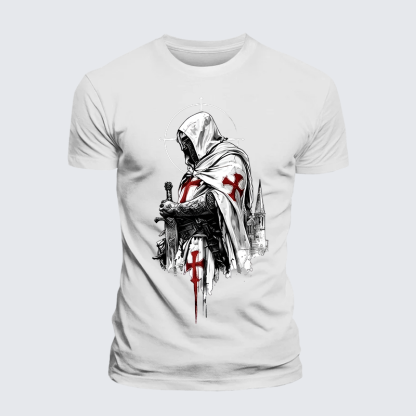 Crusader Spirit Jesus God Christian Premium Mercerized Cotton Tee