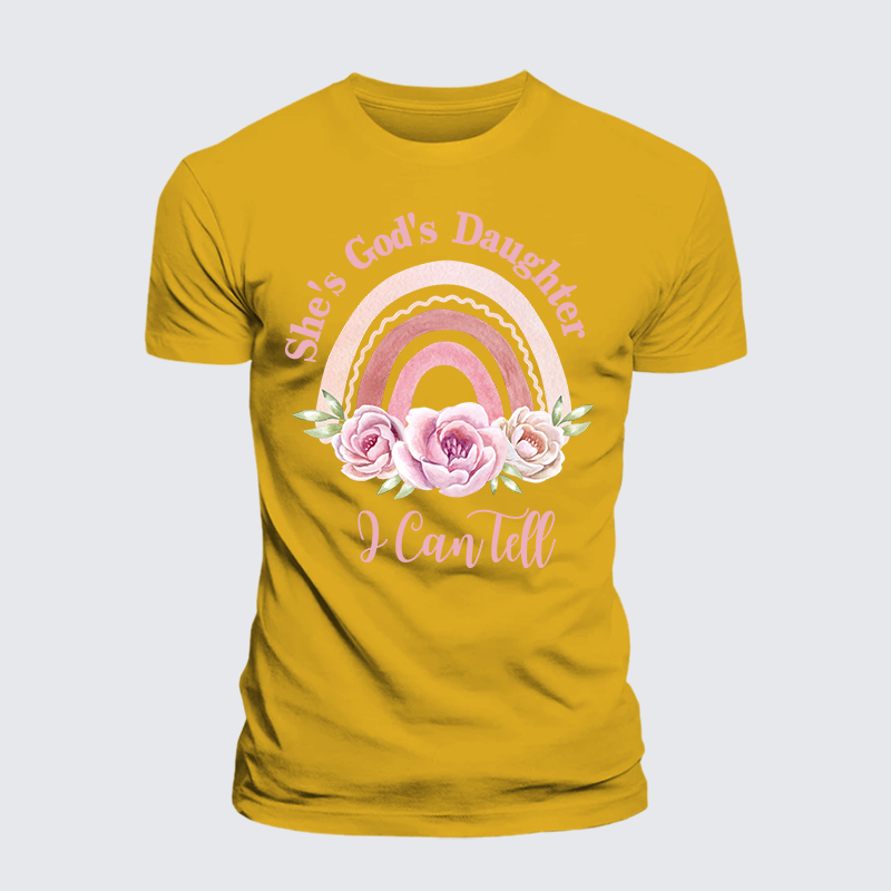 She's God's Daughter I Can Tell Jesus God Christian Premium Mercerized Cotton Tee