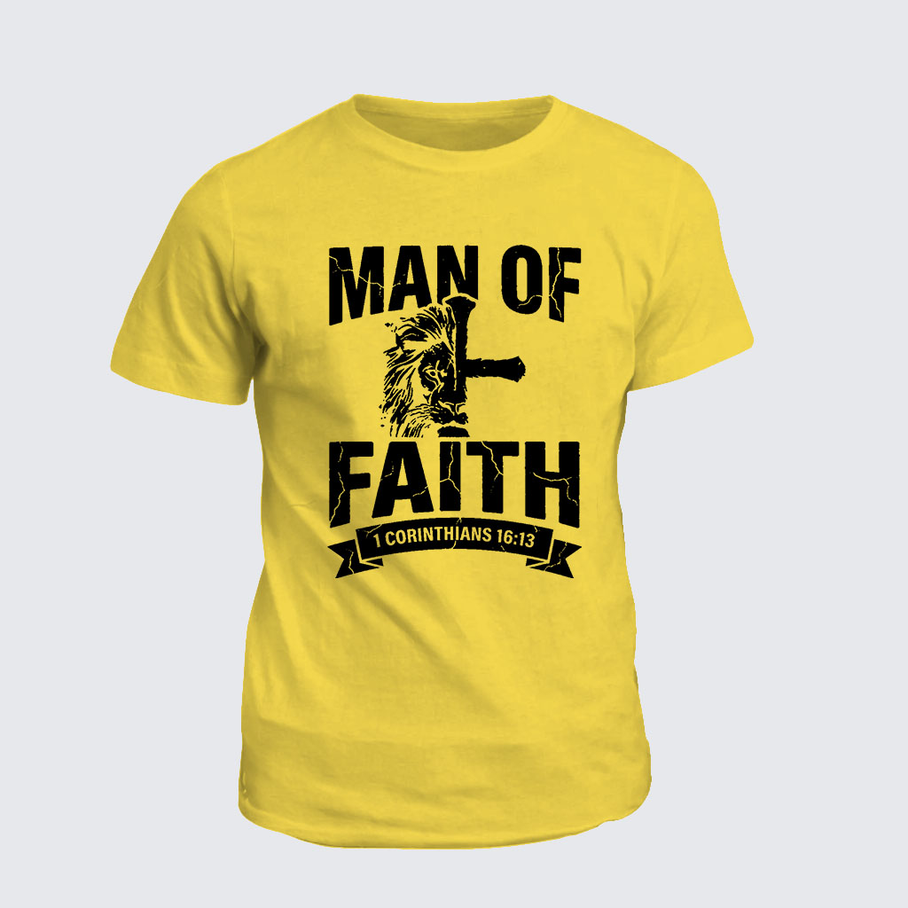 Man of Faith Jesus God Christian Cotton T-Shirt