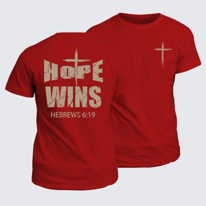 Hope Wins Hebrews6:19 Jesus God Christian Cotton T-Shirt