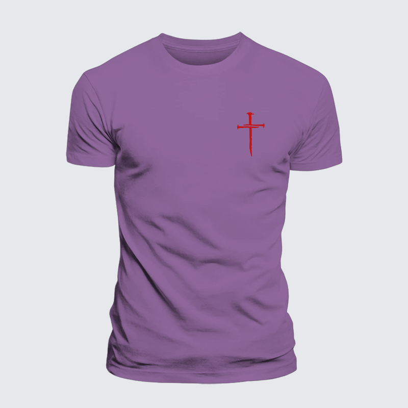 Red Cross Jesus God Christian Premium Mercerized Cotton Tee