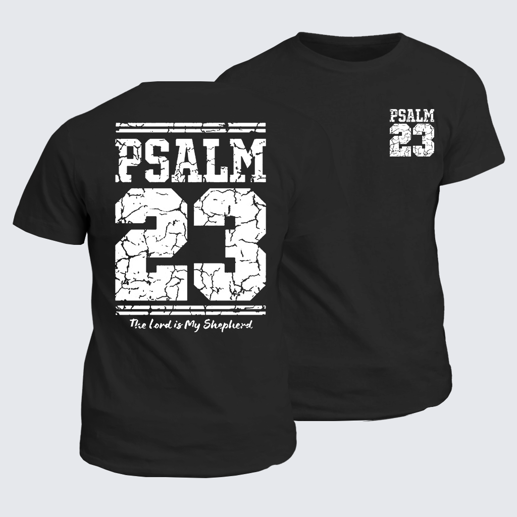 Psalm 23 The Lord Is My Shepherd Jesus God Christian Cotton T-Shirt