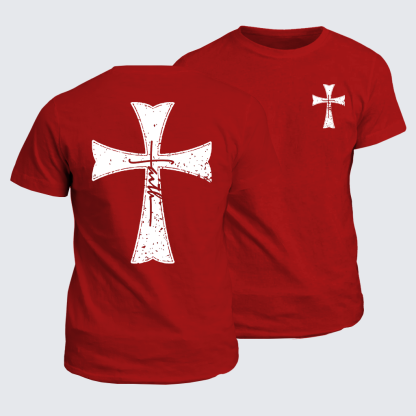 Knights Templar Crusader Cross Jesus God Christian Cotton T-Shirt