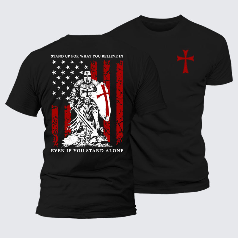 Man Of God Husband Dad Jesus God Christian Cotton T-Shirt