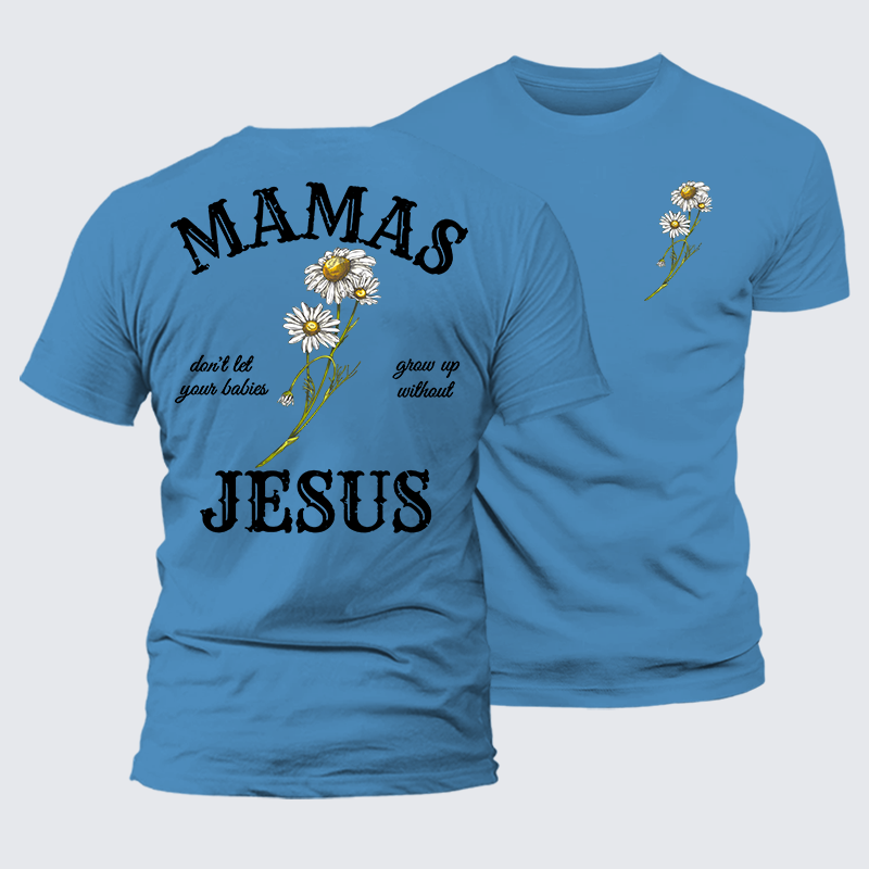 Blossoms Of Faith And Love Jesus God Christian Premium Mercerized Cotton Tee