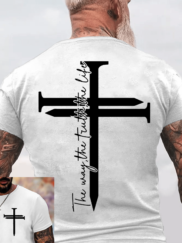 Jesus The Way The Truth The Life Cross Jesus God Christian Cotton T-Shirt