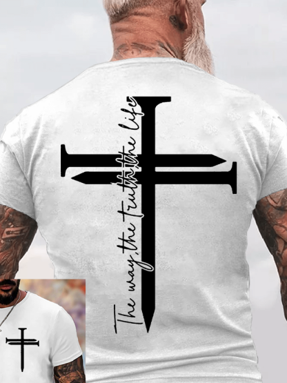 Jesus The Way The Truth The Life Cross Jesus God Christian Cotton T-Shirt