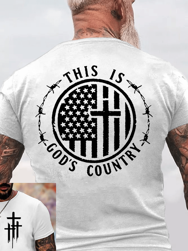 This Is God's Country Cross Jesus God Christian Cotton T-Shirt