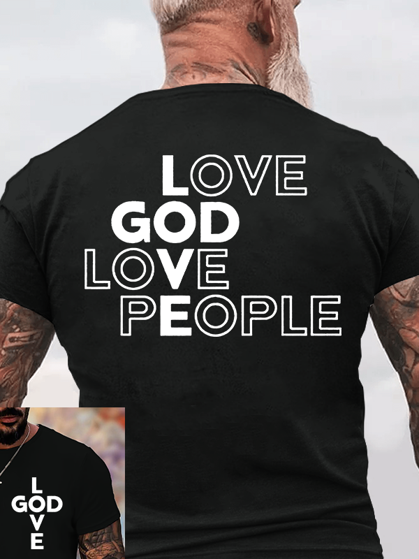 Love God Love People Jesus God Christian Cotton T-Shirt