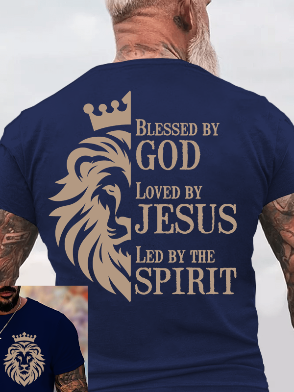 [Copy]Lion Of Judah  Jesus God Christian Cotton T-Shirt