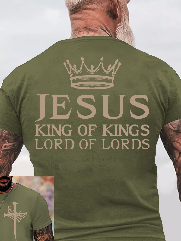 King and Lord  Jesus God Christian Cotton T-Shirt