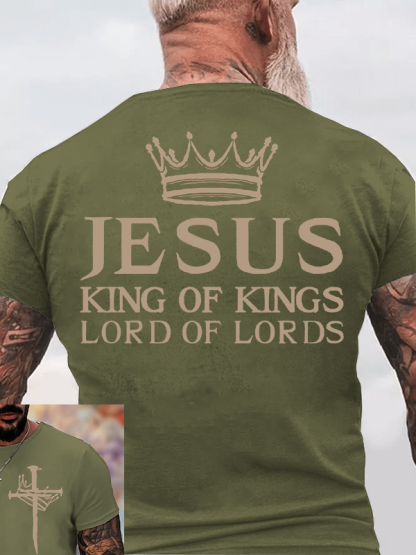 King and Lord  Jesus God Christian Cotton T-Shirt