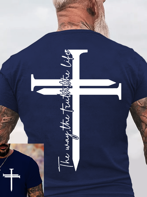 Jesus The Way The Truth The Life Cross Jesus God Christian Cotton T-Shirt