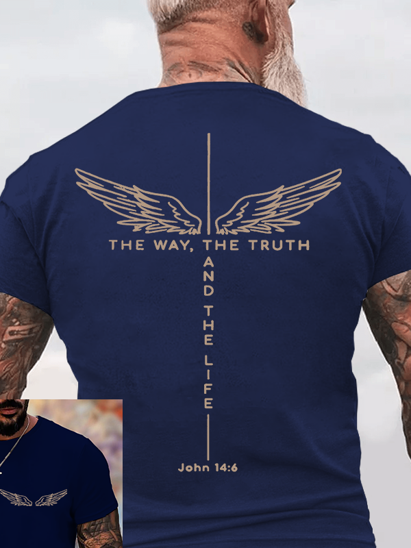 The Way The Truth The Life Jesus God Christian Cotton T-Shirt
