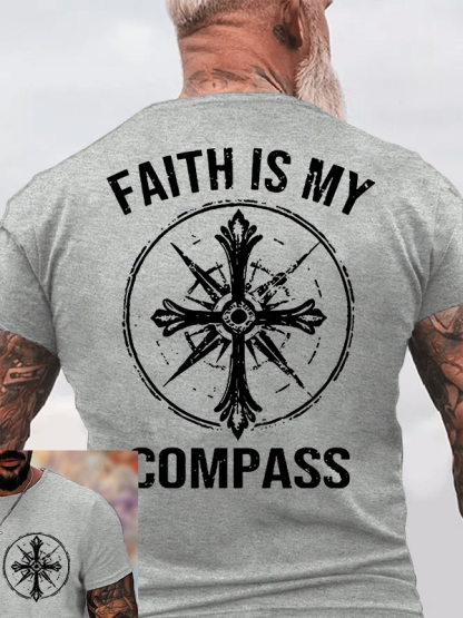 Faith Is My Compass Jesus God Christian Cotton T-Shirt
