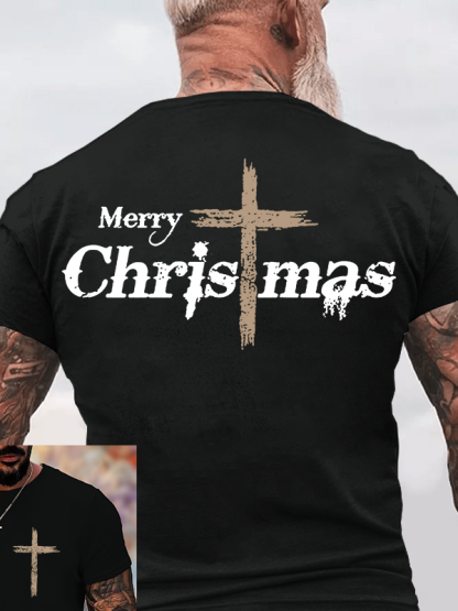 Merry Chrismas  Jesus God Christian Cotton T-Shirt