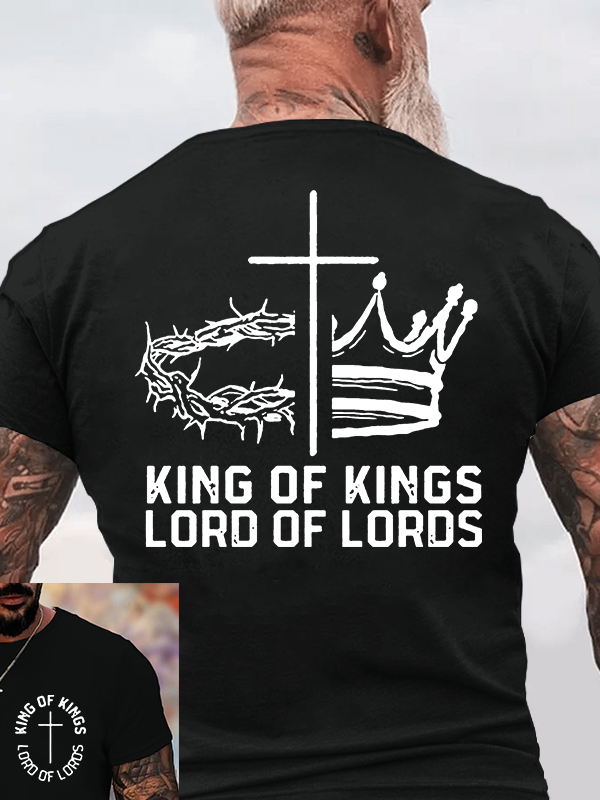 King Of Kings Lord Of Lords Jesus God Christian Cotton T-Shirt