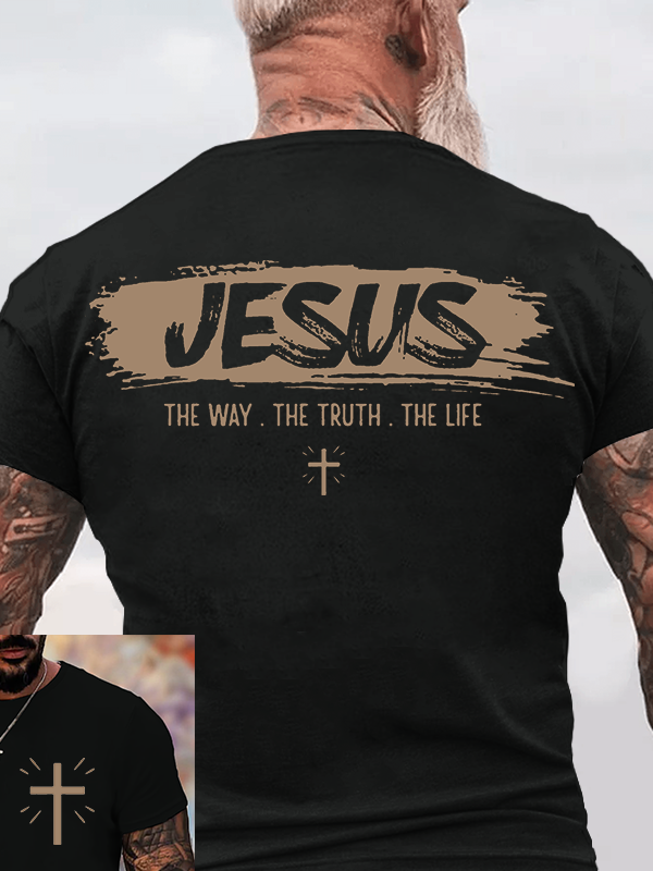 Man Of God Husband Dad Jesus God Christian Cotton T-Shirt