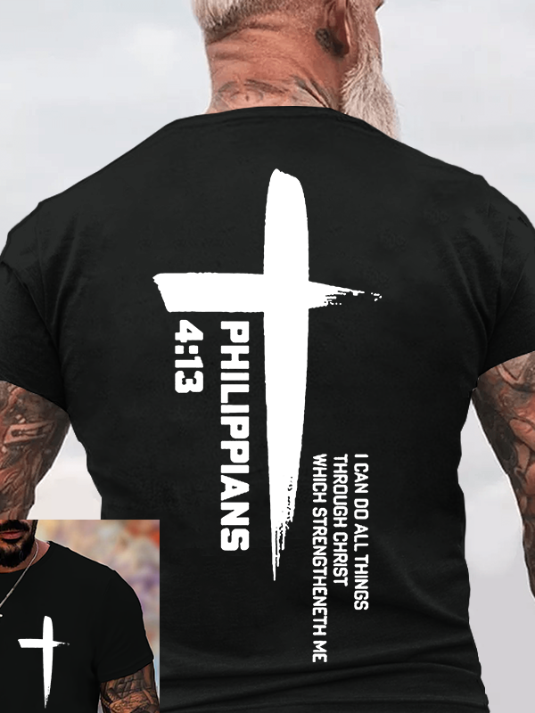 Man Of God Husband Dad Jesus God Christian Cotton T-Shirt