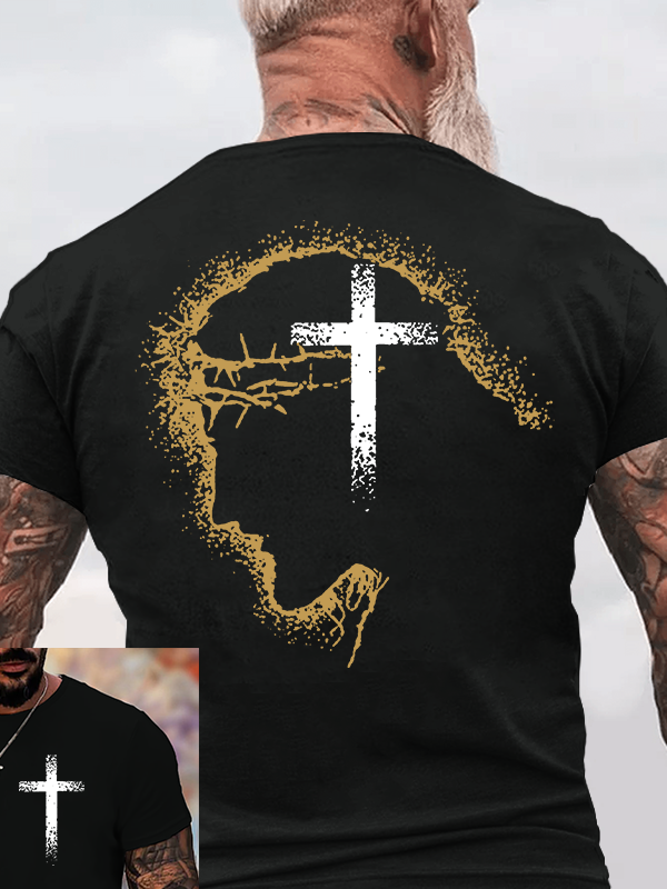 Man Of God Husband Dad Jesus God Christian Cotton T-Shirt