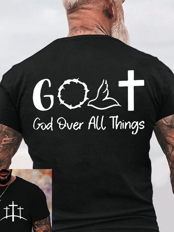 Man Of God Husband Dad Jesus God Christian Cotton T-Shirt
