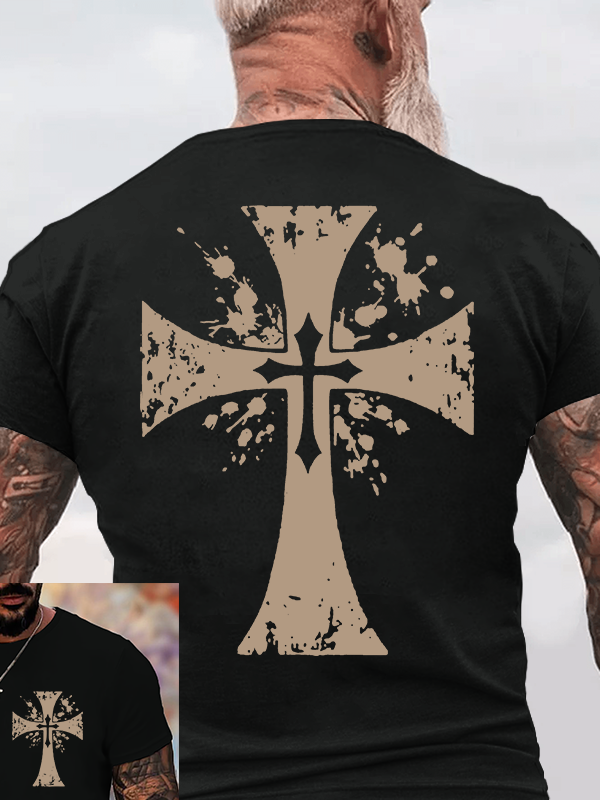 Man Of God Husband Dad Jesus God Christian Cotton T-Shirt